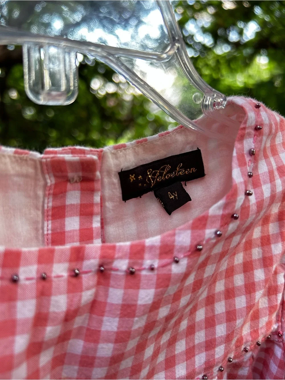 Velveteen Pink Gingham Ruffle-Sleeve Casual Dress